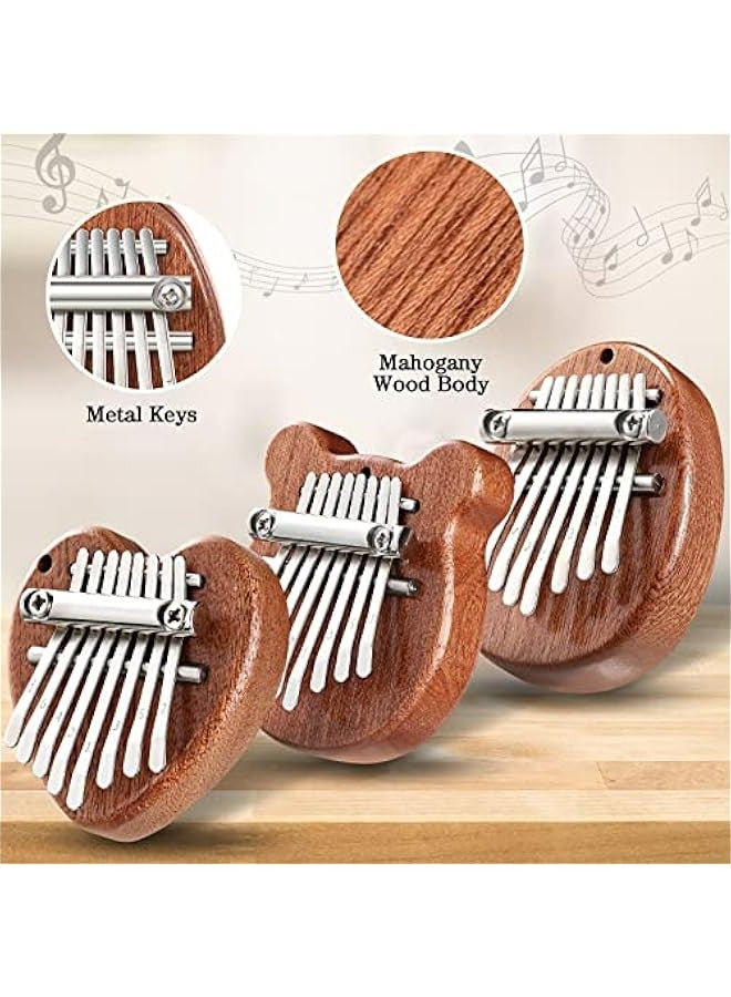 Generic Mini Thumb Piano 8 Key Finger Kalimba Oval Bear Hand Musical Instruments Kid Adult  Birthday Party Gift (2.7 Inch)  - Image 3