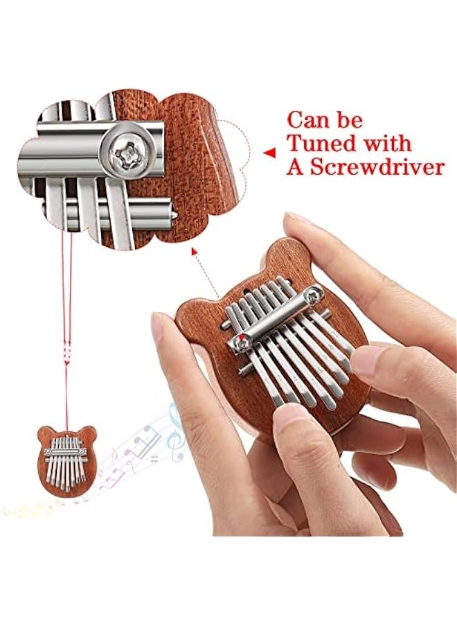 Generic Mini Thumb Piano 8 Key Finger Kalimba Oval Bear Hand Musical Instruments Kid Adult  Birthday Party Gift (2.7 Inch)  - Image 4