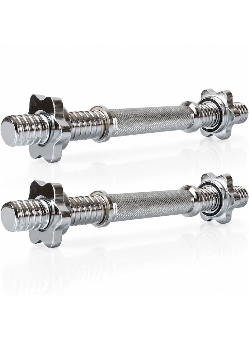 Chrome dumbbell bar 35-40cm, 2 pieces - Silver - Image 1