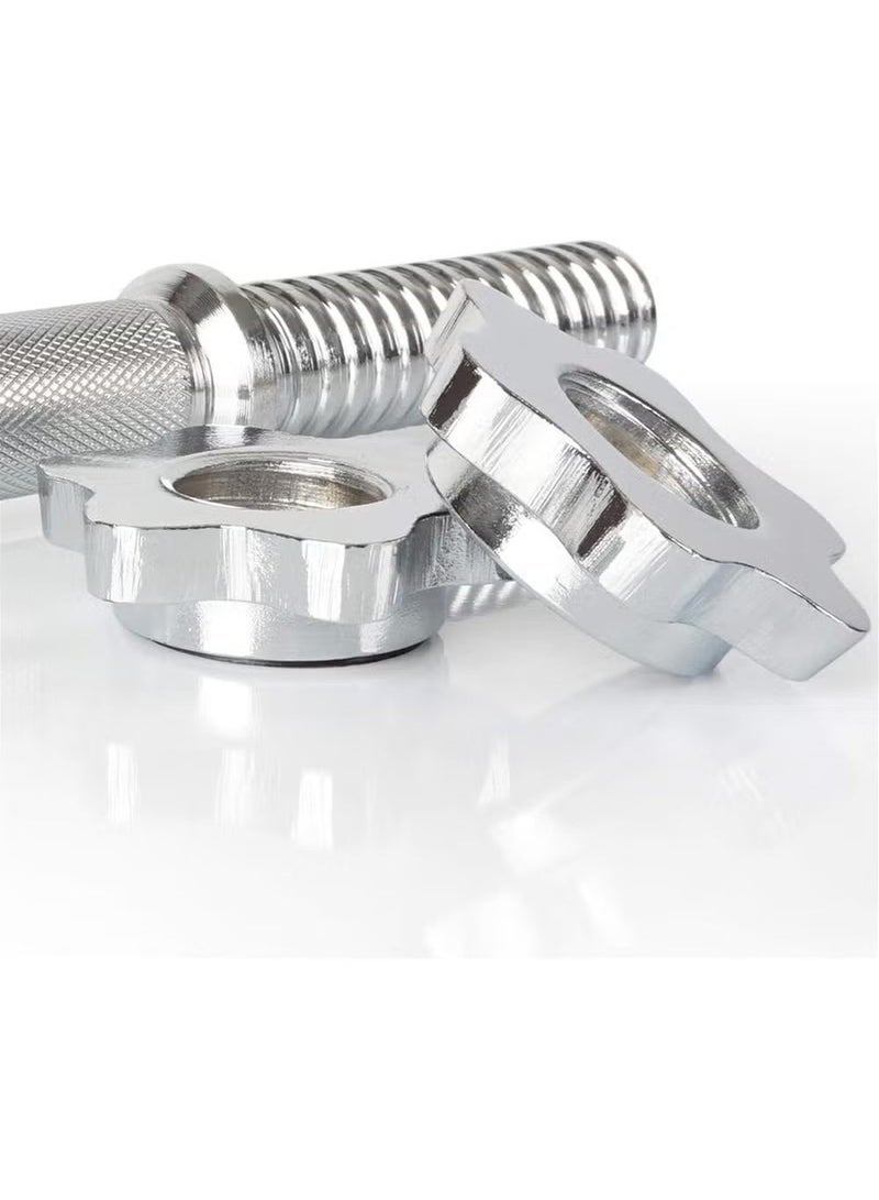 Chrome dumbbell bar 35-40cm, 2 pieces - Silver - Image 5