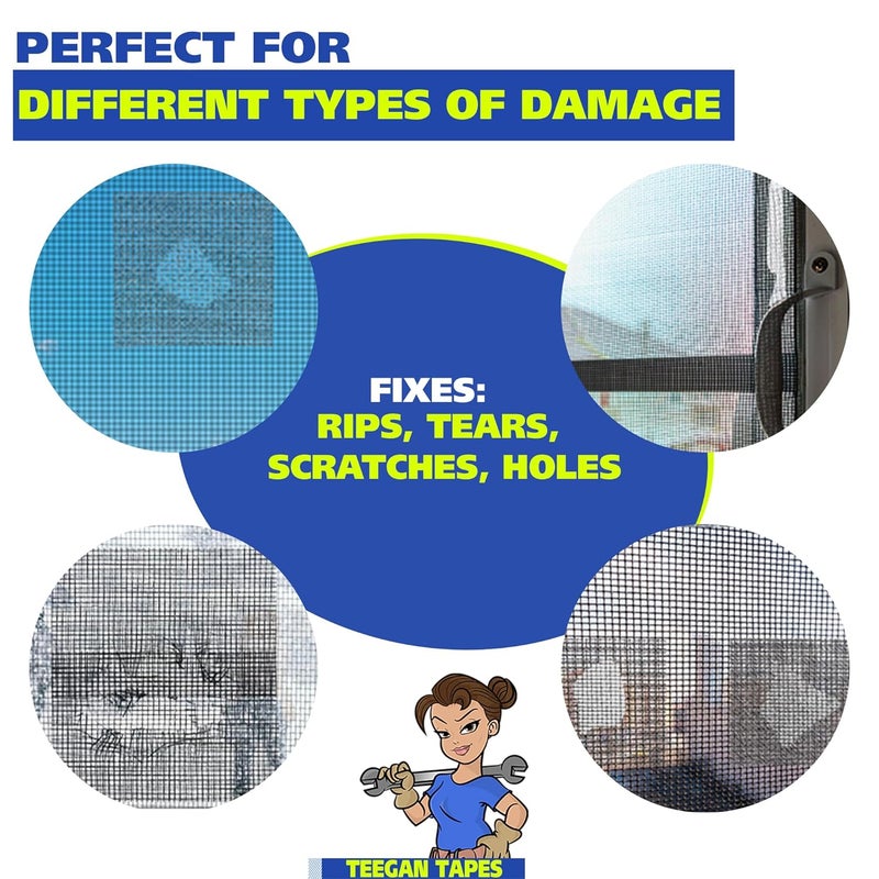 Gaffer Power Screen Door Repair Tape | Fiberglass Covering Wire Mesh Tape | Strong Adhesive | Repair Hole Tears | Home, Camper, RV, Cottage | 2 Inch X 6.7 Feet - Image 4