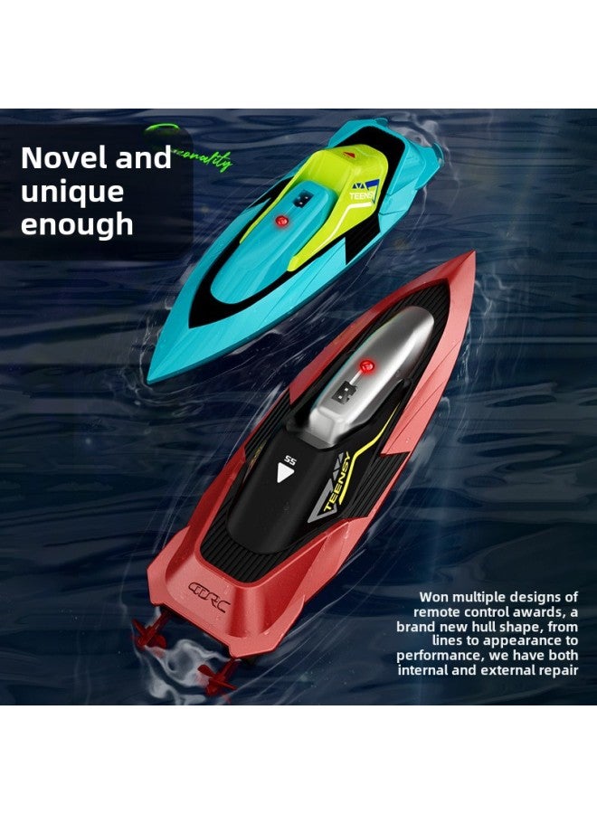 Remote Control Boat High-horsepower Large Brushless High-speed Speedboat Charging Electric Underwater Model Toy For Children And Boys-Colour:Extra Large 50cm High-speed Speedboat (with Night Light + Double-layer Cover) Blue (70km/h)-Specification:Upgrade Three Electric  - Image 3