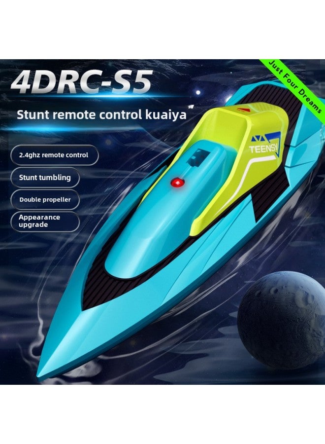 Remote Control Boat High-horsepower Large Brushless High-speed Speedboat Charging Electric Underwater Model Toy For Children And Boys-Colour:Extra Large 50cm High-speed Speedboat (with Night Light + Double-layer Cover) Blue (70km/h)-Specification:Upgrade Three Electric  - Image 2
