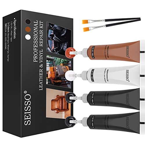 SEISSO Vinyl and Leather Repair Kit for Furniture, Sofa, Jacket, Couches, Car Seats and Purse. Easy Instructions to Match Any Color, Restore Any Material, Bonded, Italian, Pleather, Genuine - Image 1