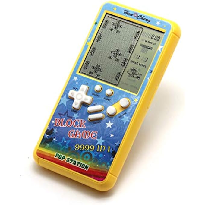 RETRO BLOCK GAME CONSOLE BRICK GAME CONSOLE WITH COLOR SHELL AND LARGE SCREEN POWERED BY 2 AA BATTERIES BUILD 23 GAMES AND WITH A SMALL BODY (YELLOW) - Image 3