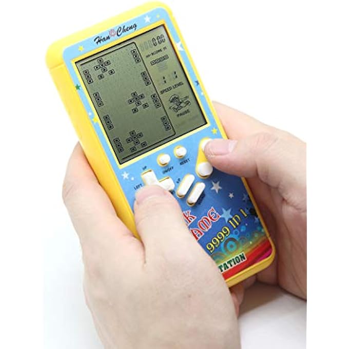 RETRO BLOCK GAME CONSOLE BRICK GAME CONSOLE WITH COLOR SHELL AND LARGE SCREEN POWERED BY 2 AA BATTERIES BUILD 23 GAMES AND WITH A SMALL BODY (YELLOW) - Image 2