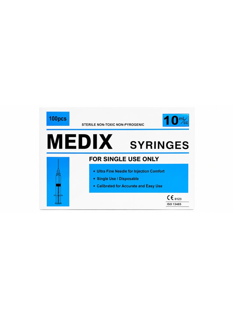 Disposable Syringe 10ml 21G x 1 1/2" 100PCS | Sterile Medical Syringe Pack