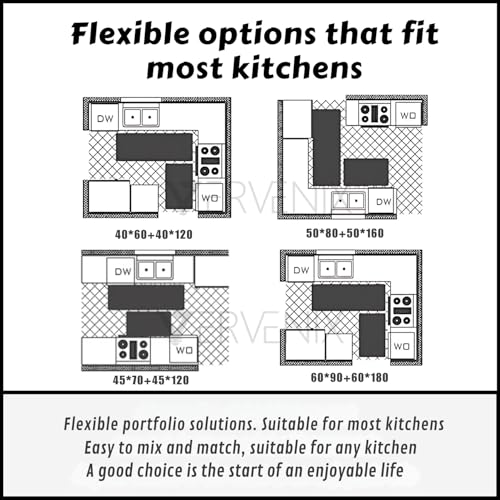 VERVENIX 2-Pcs Kitchen Mat Set – Blue Waterproof Memory Foam Anti-Fatigue Rugs, Non-Slip Mats for Kitchen, Sink, Laundry & Home Office – 120x40 cm + 40x60 cm (Cooking Time Design) - Image 5