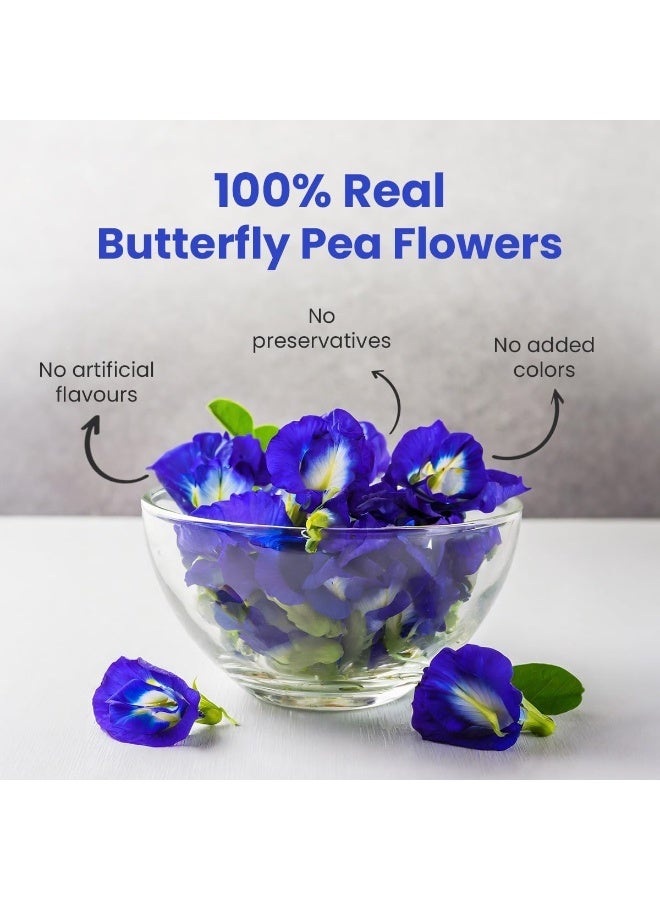 الشاي الأزرق شاي زهرة البازلاء الفراشة 250 جرام | مضادات الأكسدة الفائقة | شاي الأعشاب الطازج | خالي من الكافيين | خالي من الغلوتين | غير معدل وراثيًا | كليتوريا تيرناتيا | حزمة سحاب صديقة للبيئة - Image 2