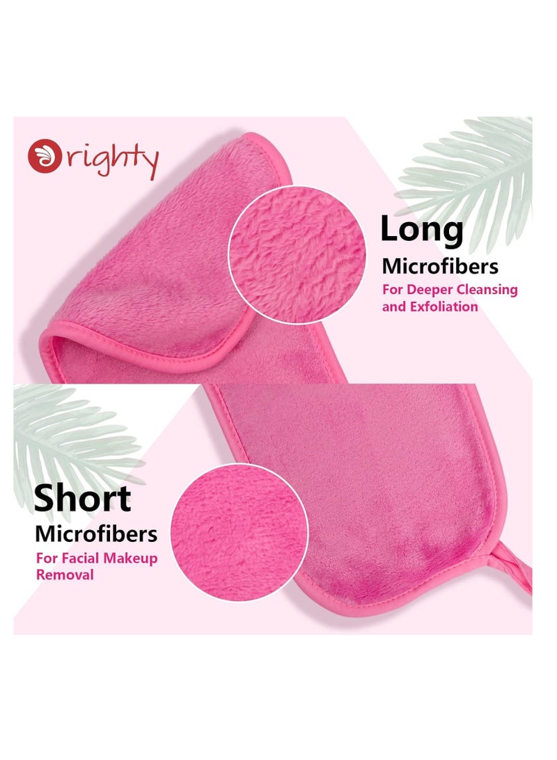 Orighty Makeup Remover Cloths Pack of 4, Reusable Microfiber Facial Cleansing Cloths, Remove Instantly Dirt, Makeup&Waterproof Mascara with Just Water, 15.5 x 7.5 in, Blue/Purple/Black/Pink - Image 2