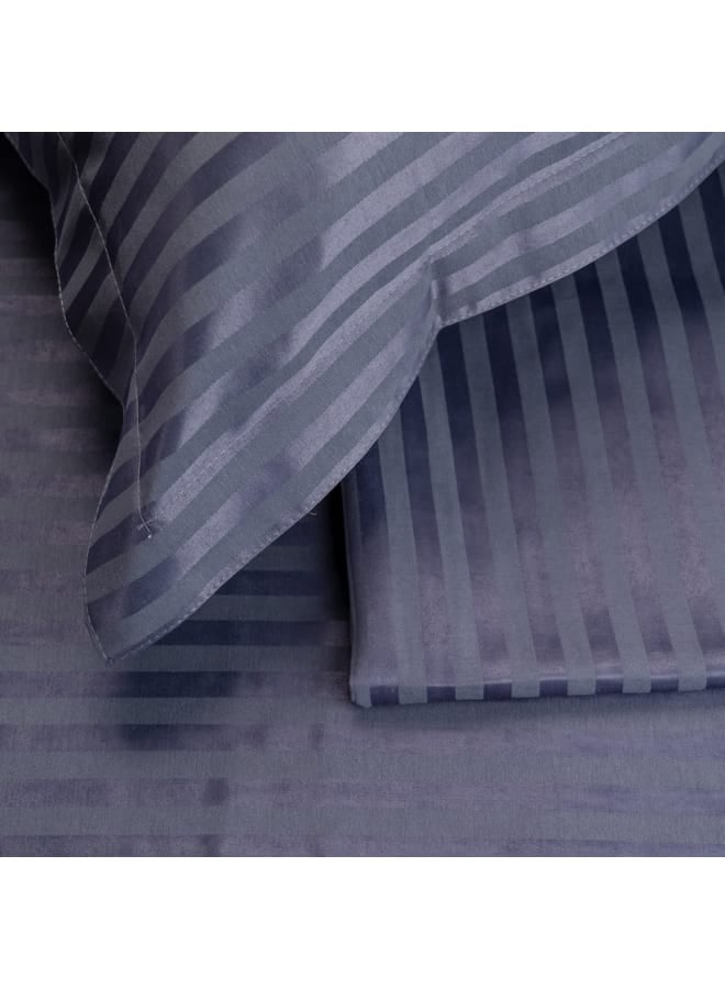 ب كومفورت  طقم ملاية أستك استرايب رمادي غامق - Image 3