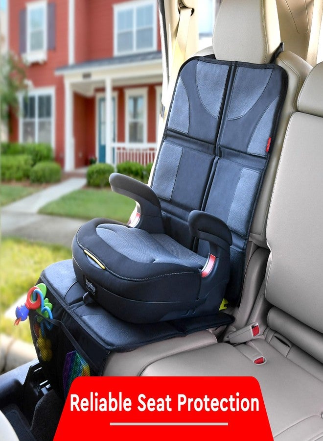Helteko Car Seat Protector - 2 Pack Car Seat Cover for Child Carseat with Thickest Padding, 600D Oxford, Waterproof & Durable Fabric, Non-Slip Back, 2 Mesh Storage Pockets, Black - Image 2