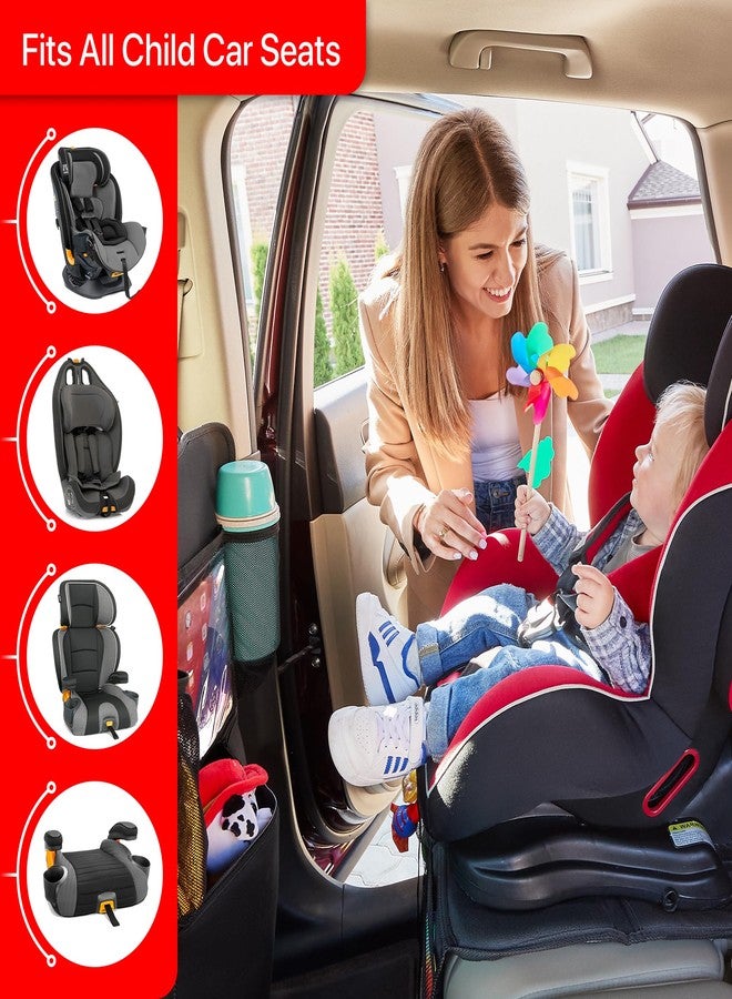 Helteko Car Seat Protector - 2 Pack Car Seat Cover for Child Carseat with Thickest Padding, 600D Oxford, Waterproof & Durable Fabric, Non-Slip Back, 2 Mesh Storage Pockets, Black - Image 4