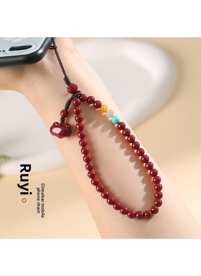 ماركة غير محددة Cinnabar سلسلة الهاتف المحمول قلادة الأرجواني الذهب الرمال قفل الأمان للرجال والنساء رائعة لمكافحة فقدان المعصم الحبل حالة الهاتف المحمول قلادة هدية - المواصفات: سلسلة الهاتف المحمول بسيطة الرمال الذهب الأرجواني [ruyi]  - Image 5
