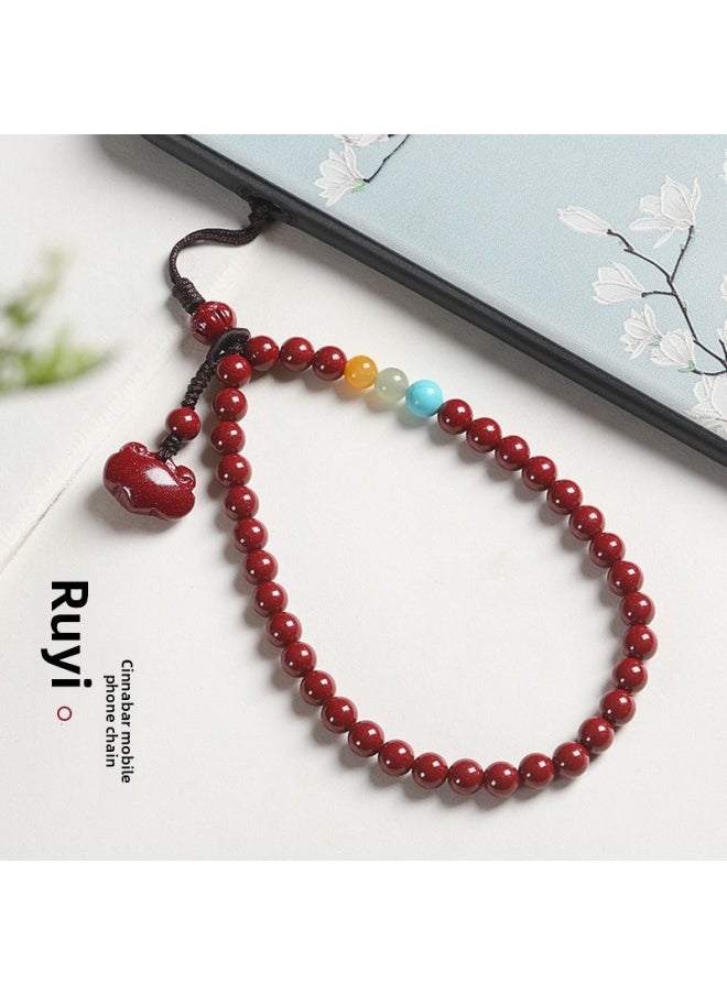 ماركة غير محددة Cinnabar سلسلة الهاتف المحمول قلادة الأرجواني الذهب الرمال قفل الأمان للرجال والنساء رائعة لمكافحة فقدان المعصم الحبل حالة الهاتف المحمول قلادة هدية - المواصفات: سلسلة الهاتف المحمول بسيطة الرمال الذهب الأرجواني [ruyi]  - Image 2