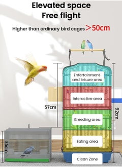 Large Bird cage with top stand 4 Food Container, 3 wood Stick and swing size 92 * 46 * 35.5 cm for big and medium parrots such as Casco Cockatoo conure Parakeet cockatiel - pzsku/Z5AB910E68B9FB1F130D3Z/45/_/1714162301/360ff225-52d8-41cc-8fe3-e94fb0ac2bd0