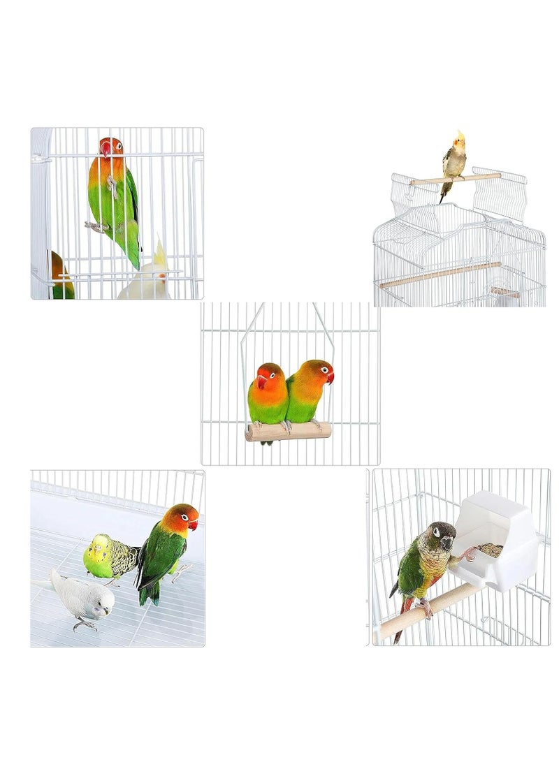 Large Bird cage with top stand 4 Food Container, 3 wood Stick and swing size 92 * 46 * 35.5 cm for big and medium parrots such as Casco Cockatoo conure Parakeet cockatiel - Image 4