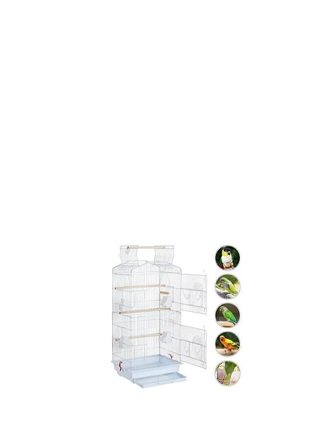 Large Bird cage with top stand 4 Food Container, 3 wood Stick and swing size 92 * 46 * 35.5 cm for big and medium parrots such as Casco Cockatoo conure Parakeet cockatiel - Image 3