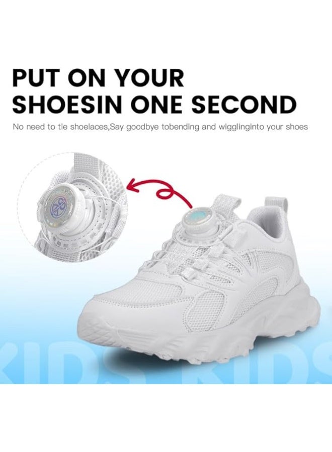 Lucky Kids Kids Sneakers with Adjustable Dial Laces - Breathable Running Shoes for Boys Girls, Lightweight No Tie Twist Lace Athletic Shoes for School Sports - Image 2