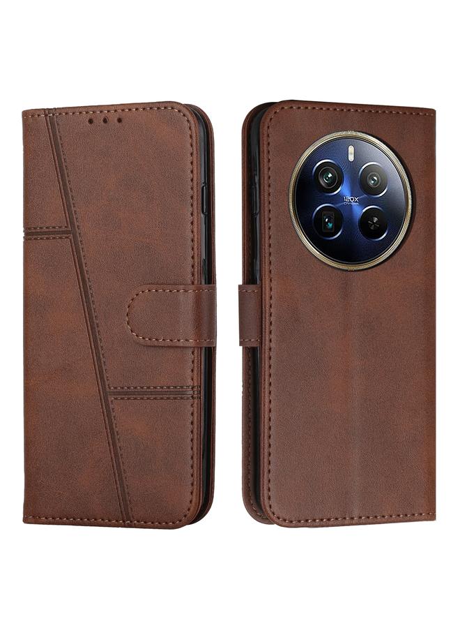 S-TOP Case For Realme 12 Pro+ Stitching Calf Texture Buckle Leather Phone Case - Image 1