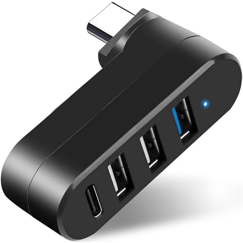 VIENON 4-Port USB C Hub [90°/180° Degree Rotatable], USB C Adapter Splitter with PD-in 5W Port, USB Extender for MacBook, iMac, Surface, and More C Port Laptop(Not for Car) - Image 1