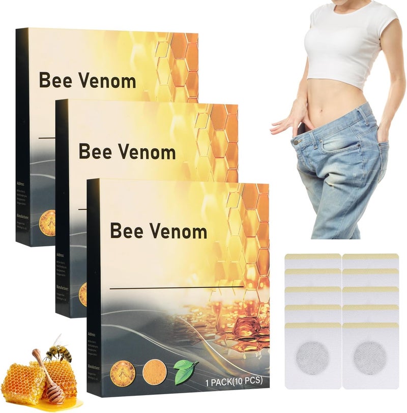 Rednow New Bee Venom Patches,Professional Bee Venom Patch,Bee Venom Patches for Women & Men - Comfortable and Easy to Use (3 Bags/30pcs)