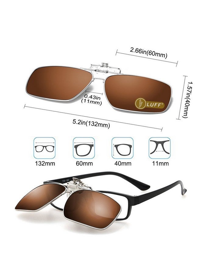 LUFF Polarized Clipon Sunglasses Menswomens Flipup Sun Lenses Fit Outdoor Sports - Image 2