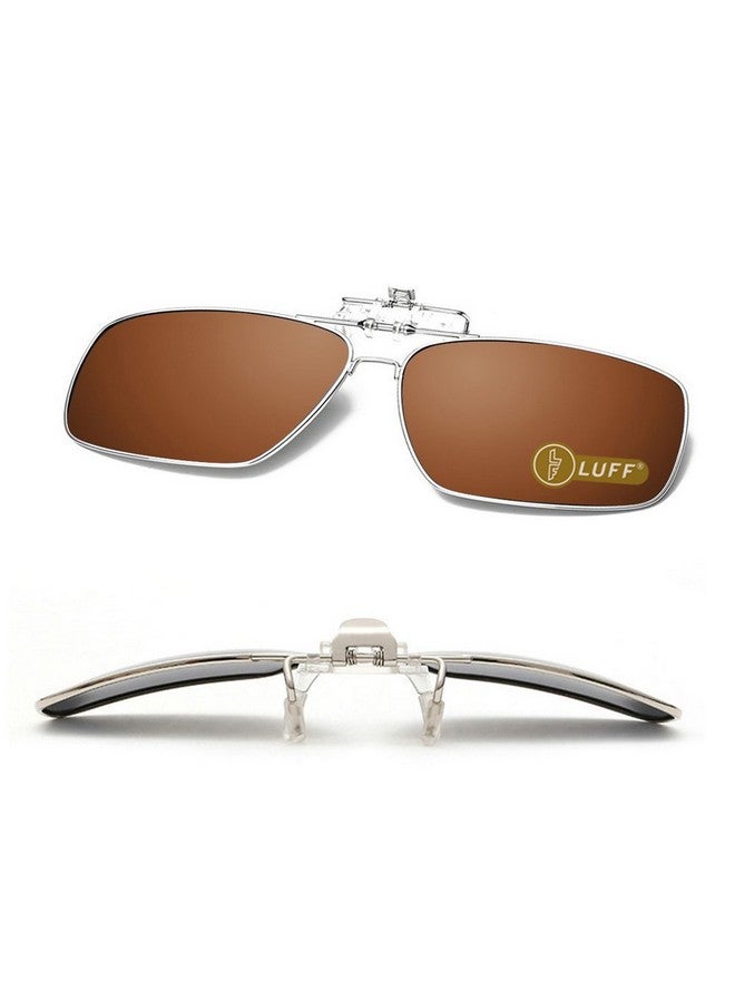 LUFF Polarized Clipon Sunglasses Menswomens Flipup Sun Lenses Fit Outdoor Sports - Image 1