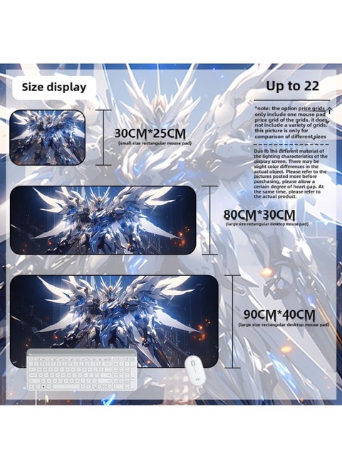 Mouse Pad Oversized Gundam Computer Keyboard Pad Cartoon Game Mouse Pad Boys E-sports Computer Thickened Desk Pad-Color:900*400*3mm-Pattern:Up To 22