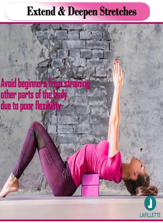 LAFILLETTE Yoga Blocks, EVA Foam Soft Non-Slip Yoga Brick for Yoga, Pilates, Meditation, Aid Balance, Fitness (PINK) - Image 5