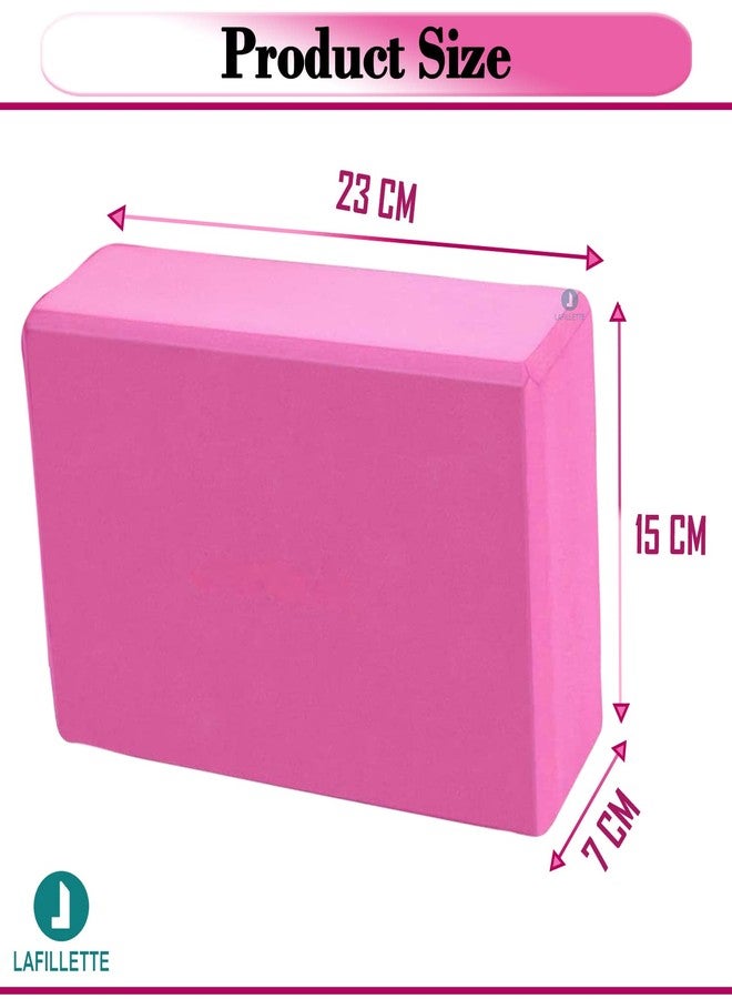 LAFILLETTE Yoga Blocks, EVA Foam Soft Non-Slip Yoga Brick for Yoga, Pilates, Meditation, Aid Balance, Fitness (PINK) - Image 2