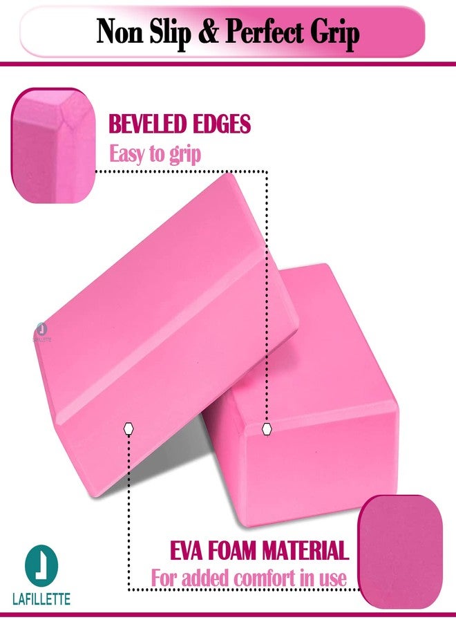 LAFILLETTE Yoga Blocks, EVA Foam Soft Non-Slip Yoga Brick for Yoga, Pilates, Meditation, Aid Balance, Fitness (PINK) - Image 3