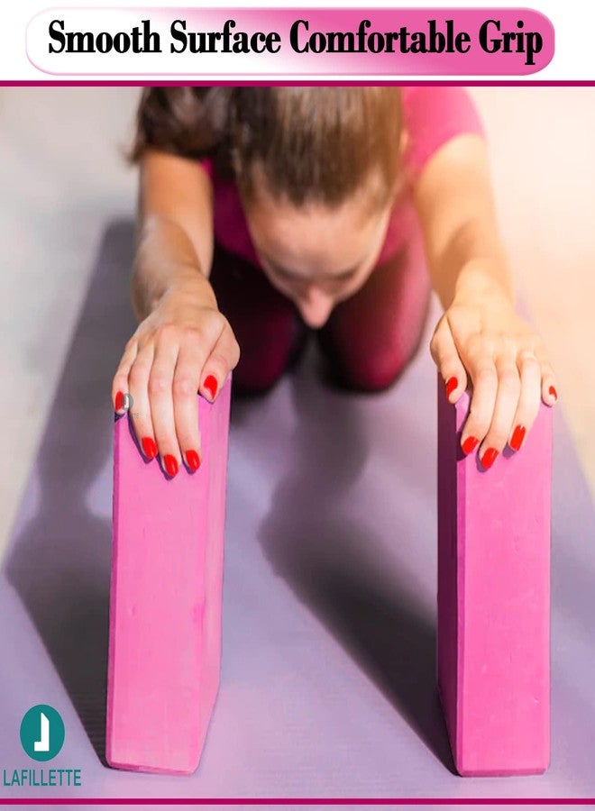 LAFILLETTE Yoga Blocks, EVA Foam Soft Non-Slip Yoga Brick for Yoga, Pilates, Meditation, Aid Balance, Fitness (PINK) - Image 4