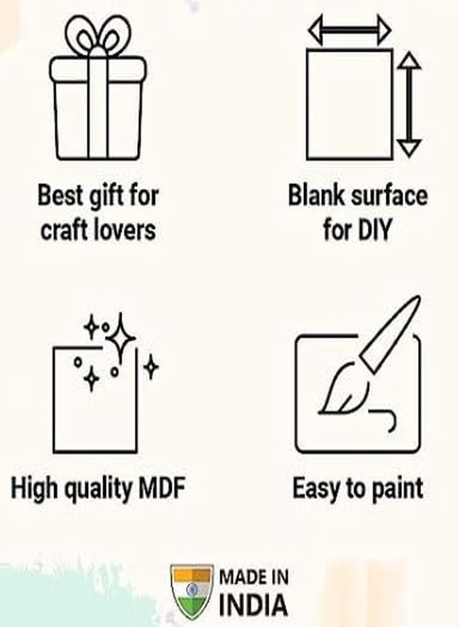 CRAFTNICHE قاعدة جهوروكا سادة من كرافتنيش مصنوعة من خشب MDF مقطوع، مثالية للأعمال الفنية والحرف اليدوية، وديكورات جدارية، وهدايا للمهرجانات، وحفلات الزفاف (21 سم × 30 سم) (مجموعة من قطعة واحدة) - Image 5