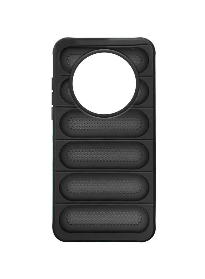 Wtech Oppo A5 Pro 2024  Premium Translucent within Air Bag TPU with Band Texture Case Cover - Black - Image 5