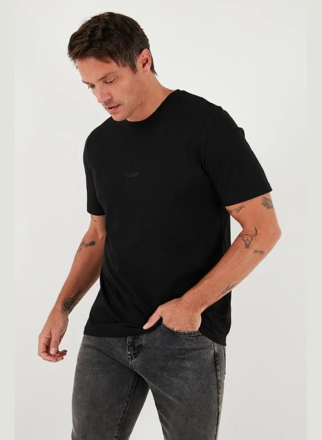 Buratti  Buratti Detailed Cotton Regular Fit Crew Neck T-Shirt Men's T-Shirt 59020203 for Men | Best Price UAE
