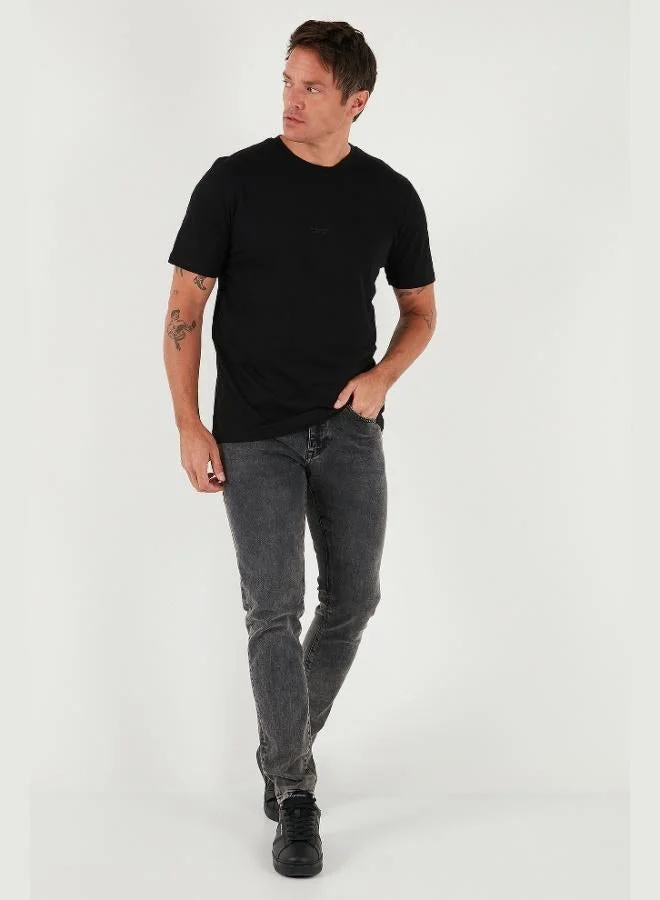 Buratti  Buratti Detailed Cotton Regular Fit Crew Neck T-Shirt Men's T-Shirt 59020203 for Men | Best Price UAE