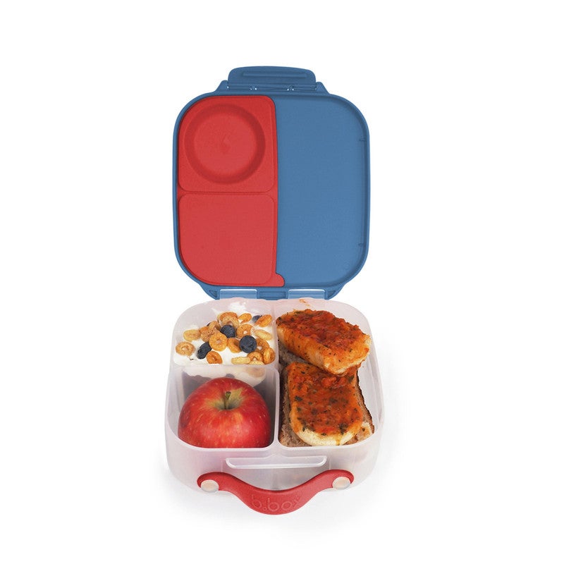 B.Box “Not So Mini” Lunch Box for Kids | Leakproof Compartments | 33.8 fl oz Capacity | Whole Fruit Holder | BPA Free | Easy Open Design-Blue Blaze - Image 1