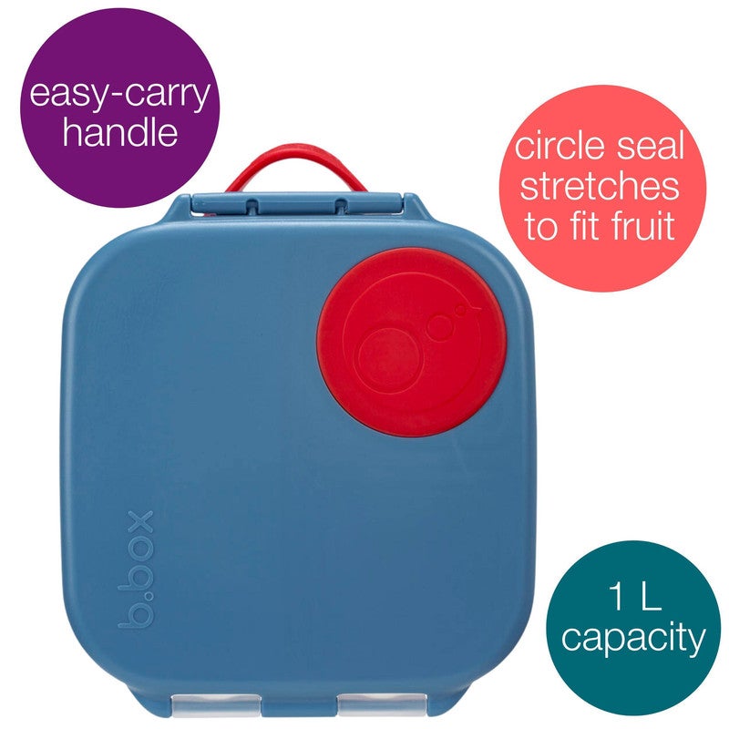 B.Box “Not So Mini” Lunch Box for Kids | Leakproof Compartments | 33.8 fl oz Capacity | Whole Fruit Holder | BPA Free | Easy Open Design-Blue Blaze - Image 3
