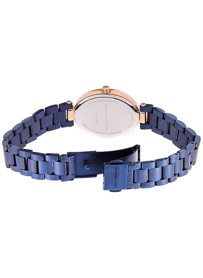 French Connection Women's Rose Gold Dial Blue Stainless Steel Bracelet Analog Watch 34mm - Image 2