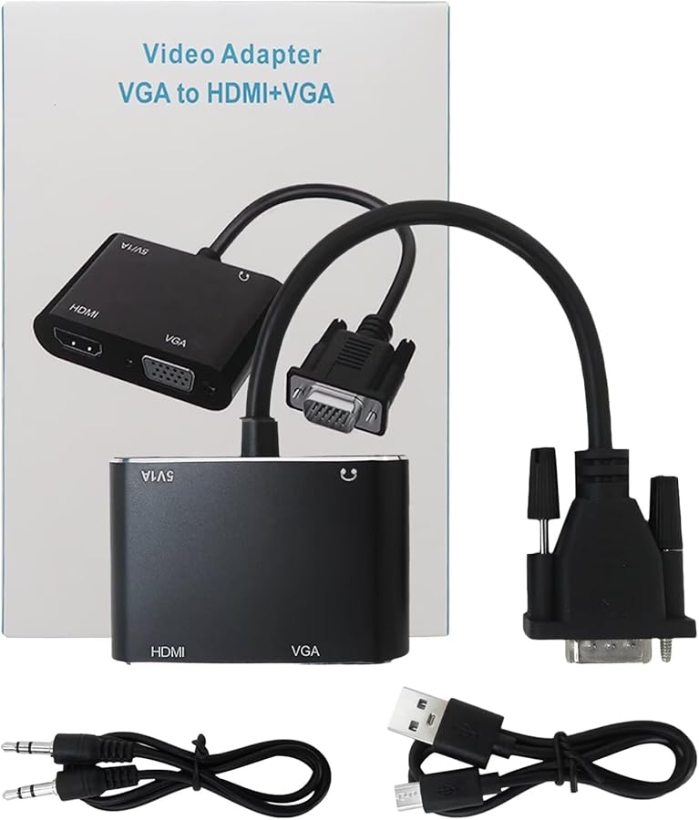 محول VGA إلى HDMI 1080P فيديو وصوت عالي الوضوح للكمبيوتر المحمول وشاشة الكمبيوتر - Image 2