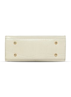 CAPRESE Caprese Mink Abstract Beige Faux Leather Small Tote Handbag  - Image 4