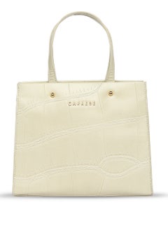 CAPRESE Caprese Mink Abstract Beige Faux Leather Small Tote Handbag  - Image 1