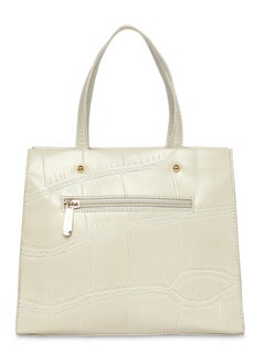 CAPRESE Caprese Mink Abstract Beige Faux Leather Small Tote Handbag  - Image 3