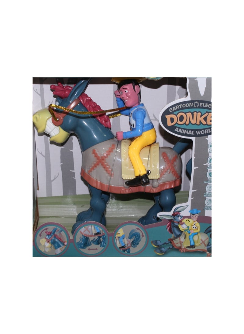 Cartoon Electric Donkey Animal World Toy - Image 3