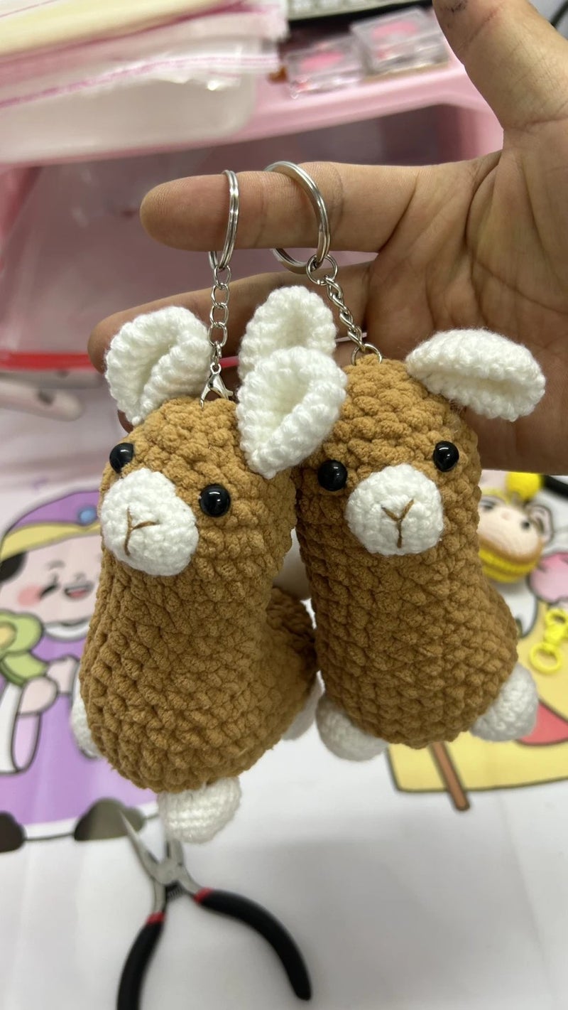 Y&D Knitting Yarn Crocheting Amigurumi Crochet Stuffed Animals Toys Doll Alpaca Keychain Knitted Amigurumi Crochet Toy Llama Keyring - Image 3