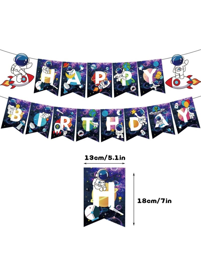 33pcs Outer Space Themed Birthday Party Decorations, Outer Space Party Supplies, Outer Space Party Balloons, Happy Astronaut Themed Birthday Banner, Cake Topper, Space Birthday Party Supplies for Kids Birthday