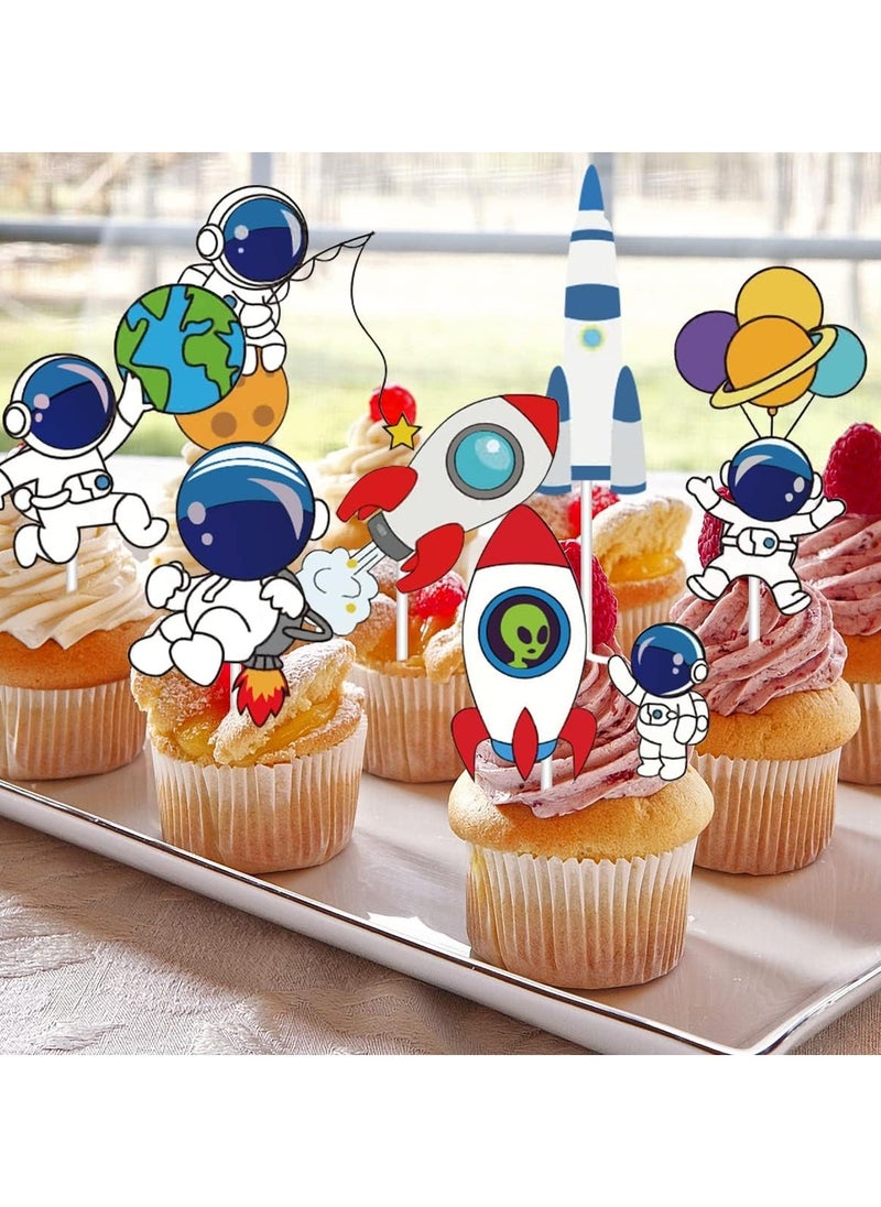 33pcs Outer Space Themed Birthday Party Decorations, Outer Space Party Supplies, Outer Space Party Balloons, Happy Astronaut Themed Birthday Banner, Cake Topper, Space Birthday Party Supplies for Kids Birthday