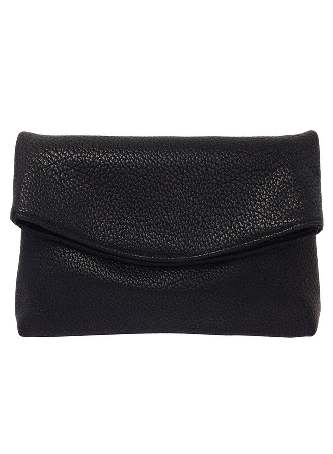 JNB Faux Leather Oversize Foldover Clutch Bag with Zipper Pocket,bk40 - Image 1