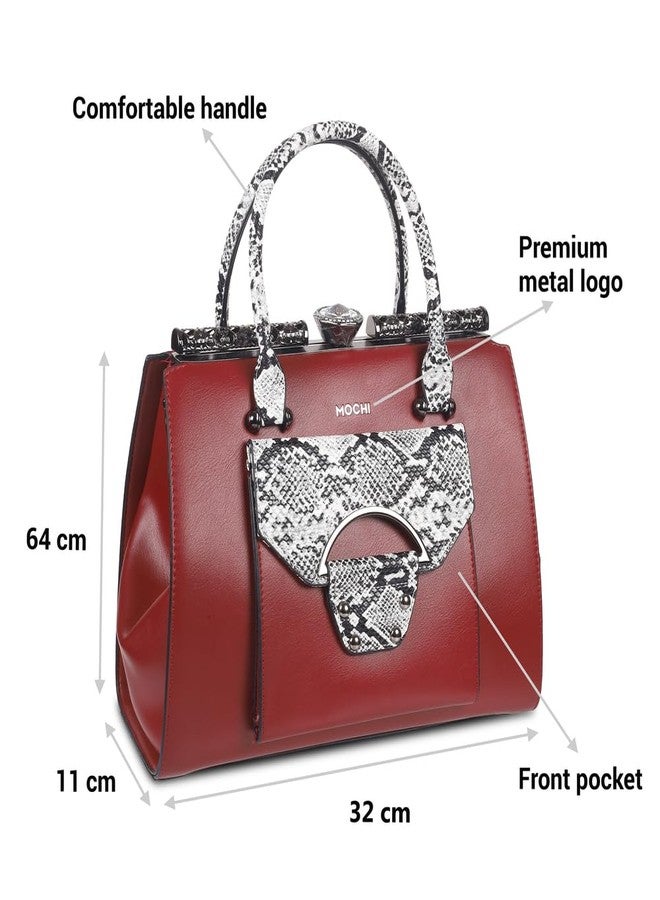 Mochi Women's Maroon Satchel Bags(66-333) - Image 5